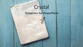  Presentation with movie screen in old retro - Cool new theme with retro folder on old blue backdrop and a light blue colored foreground