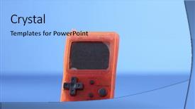  Presentation with electronic - PPT theme with retro games - outdated handheld electronic game background and a light blue colored foreground
