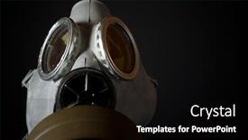  Presentation with gas - Audience pleasing slides consisting of retro-gas-mask-close-up backdrop and a black colored foreground