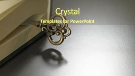  Presentation with retro - Beautiful slides featuring retro golden key on thick backdrop and a tawny brown colored foreground