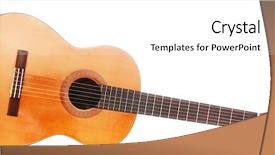  Presentation with classical - Audience pleasing slide set consisting of retro guitar isolated on white backdrop and a white colored foreground