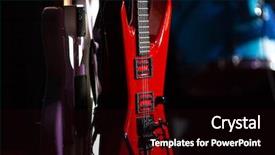  Presentation with stage lights - PPT theme with retro guitars in stage lights background and a black colored foreground