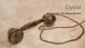  Presentation with retro - Presentation theme having retro-handset-in-grunge background and a soft green colored foreground