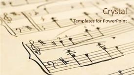  Presentation with abstract music - Presentation with retro handwritten music sheet - abstract background and a lemonade colored foreground