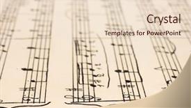  Presentation with abstract music - Amazing slides having retro handwritten sheet music abstract art background backdrop and a lemonade colored foreground