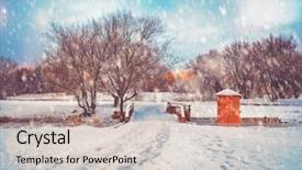  Presentation with footprints - Colorful theme enhanced with retro hdr instagram filter effect backdrop and a soft green colored foreground