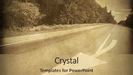  Presentation with traffic road - Colorful presentation theme enhanced with retro image of asphalt road backdrop and a yellow colored foreground