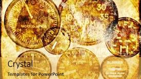  Presentation with control panel - Colorful PPT theme enhanced with retro indicators on control panel backdrop and a yellow colored foreground