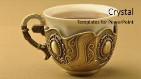  Presentation with tea cup - Theme consisting of retro islamic tea cup background and a yellow colored foreground