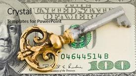  Presentation with key - Cool new slide deck with retro key and money - business backdrop and a  colored foreground