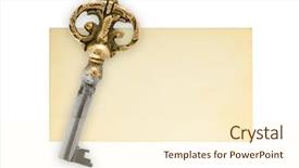  Presentation with business card - PPT layouts consisting of retro key on paper card background and a cream colored foreground