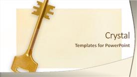  Presentation with key - Beautiful presentation design featuring retro key on paper card backdrop and a cream colored foreground