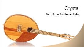  Presentation with musical instrument - Presentation theme consisting of retro kobza- ukrainian musical instrument isolated on white background and a white colored foreground