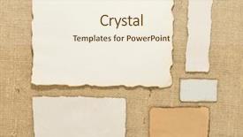  Presentation with labels - Colorful slide set enhanced with retro labels over jute background backdrop and a  colored foreground