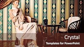  Presentation with vintage - Theme featuring retro lady - charming fashionable model posing background and a  colored foreground