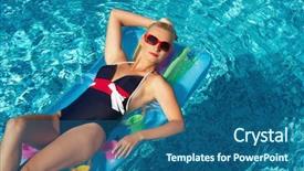  Presentation with drawing pin - Slide deck featuring retro lady - pin up girl background and a  colored foreground