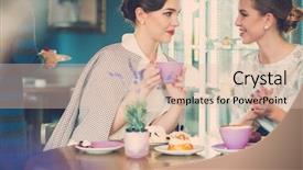  Presentation with german shepherd two young puppys - Presentation theme enhanced with retro lady - two elegant young ladies background and a  colored foreground