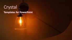  Presentation with cafe - PPT theme featuring retro-lamp-in-the-cafe background and a wine colored foreground