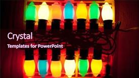  Presentation with lights - Presentation theme consisting of retro large colored holiday lights background and a wine colored foreground