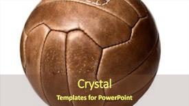  Presentation with leather - Beautiful presentation design featuring retro leather soccer ball backdrop and a tawny brown colored foreground