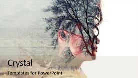  Presentation with vintage retro - PPT theme consisting of retro look and a double background and a mint green colored foreground