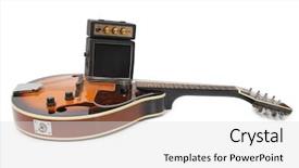  Presentation with retro 1920s english style gangster - Audience pleasing PPT layouts consisting of retro mandolin in country style backdrop and a  colored foreground