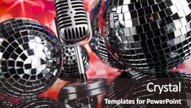  Presentation with microphone - Slide deck having retro microphone and music background background and a  colored foreground