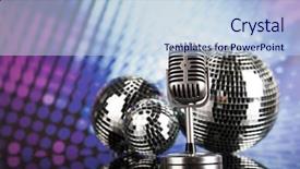  Presentation with microphone - Amazing slide set having retro microphone and music background backdrop and a light blue colored foreground