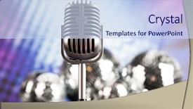  Presentation with music microphone radio mic retro - Slide set with retro microphone and music background background and a  colored foreground