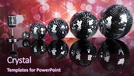  Presentation with microphone - Audience pleasing slide set consisting of retro microphone and music background backdrop and a  colored foreground