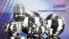  Presentation with music microphone radio mic retro - Cool new PPT theme with retro microphone and music background backdrop and a  colored foreground