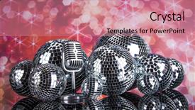  Presentation with microphone - Colorful slide set enhanced with retro microphone and music background backdrop and a  colored foreground