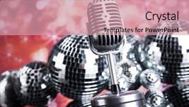  Presentation with music microphone radio mic retro - Cool new PPT theme with retro microphone and music background backdrop and a  colored foreground