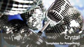  Presentation with music microphone radio mic retro - Cool new slide deck with retro microphone and music background backdrop and a  colored foreground