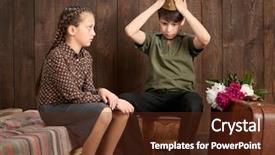  Presentation with rose wood - Slide set enhanced with retro military uniforms sending background and a tawny brown colored foreground