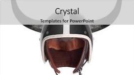  Presentation with motorcycle - Theme having retro motorcycle helmet with bull background and a light gray colored foreground