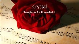  Presentation with music sheets - Audience pleasing presentation consisting of beautiful red rose on music backdrop and a wine colored foreground