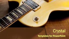  Presentation with rough - Cool new PPT theme with live music - gold top guitar on rough backdrop and a tawny brown colored foreground