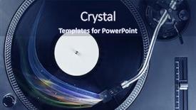  Presentation with music vinyl - Cool new presentation theme with sound waves dj headphones - music player playing vinyl music backdrop and a navy blue colored foreground