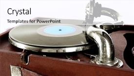  Presentation with gramophone - Slide deck having black history music - old gramophone isolated on white background and a pink colored foreground