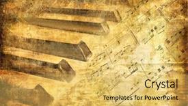  Presentation with retro - Amazing PPT theme having retro musical background backdrop and a yellow colored foreground