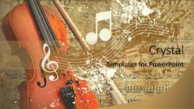  Presentation with retro - Beautiful presentation theme featuring broad sheet - retro musical grunge background backdrop and a yellow colored foreground