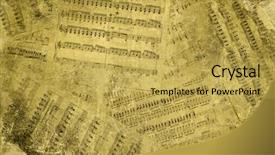  Presentation with vintage music - PPT layouts with retro musical grunge background background and a yellow colored foreground
