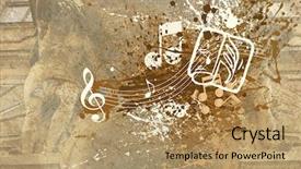  Presentation with retro - Amazing PPT theme having retro musical grunge background backdrop and a coral colored foreground