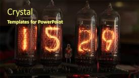  Presentation with retro - Amazing presentation design having retro-nixie-lamp-indicator-clock backdrop and a wine colored foreground