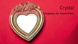  Presentation with gold frame - PPT theme featuring retro old classic gold heart background and a red colored foreground