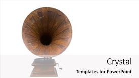 Presentation with gramophone - Slide set having retro old gramophone isolated background and a  colored foreground