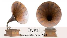  Presentation with gramophone - Slide set consisting of retro old gramophone isolated background and a  colored foreground