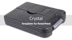  Presentation with suitcase - Audience pleasing theme consisting of retro-old-suitcase-on-white backdrop and a dark gray colored foreground