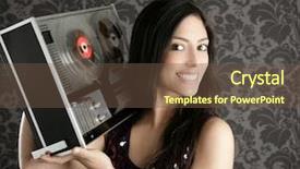  Presentation with tape recorder music - Slides featuring retro open reel tape recorder background and a tawny brown colored foreground